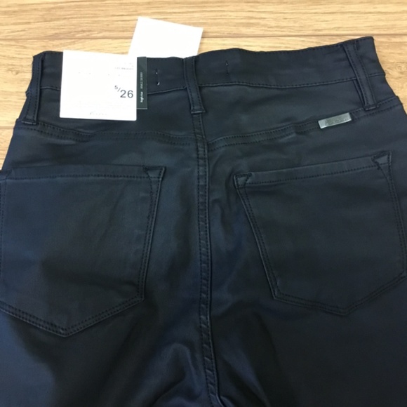 KANCAN COATED HIGH RISE BUTTON DOWN SKINNY JEANS SIZE 5 - Picture 4 of 12